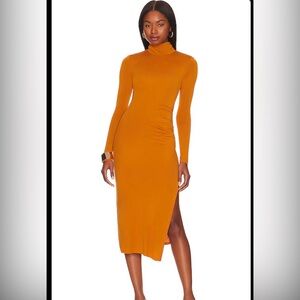 Benita Midi Dress in Burnt Orange